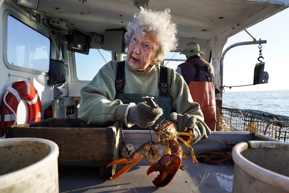 101 YEAR OLD WOMAN HARVESTS LOBSTERS - AP - 9-16-2021 1